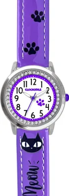 Zdjęcie produktu dla CLOCKODILE Fioletowy zegarek dla dziewczynek KOČKY