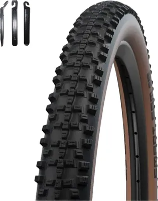 Produktbild von Angebot Set 1 x Schwalbe Smart Sam ADDIX Performance Line Fahrradreifen Schwarz/Bronze 65-622 (29x2.60) inkl. maxxi4you Reifenheber