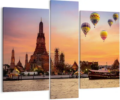 Produktbild von Bild auf Leinwand - Leinwandbild - Tempel Asien - 95x80cm - Wand Bild - Wanddeko - Wandbilder - Leinwanddruck - Bilder - Kunstdruck - Wanddekoration - Leinwand bilder - Wandkunst - CB95x80-3437
