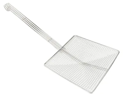 Produktbild von Quadratisches Sieb aus Edelstahl, Skimmer-Schöpfkelle zum Kochen, Braten, Küchenhelfer, Netz-Nudellöffel, grob