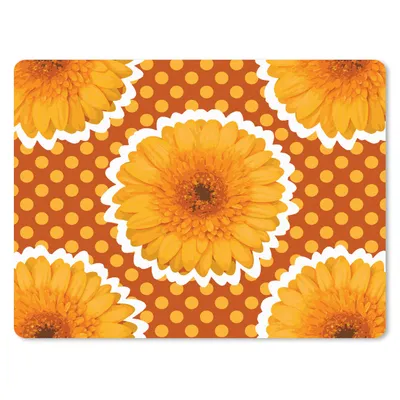 Produktbild von MuchoWow® Mauspad Mousepad Blumen - Punkte - Vintage - Muster 40x30 cm - Mousepads - Maus Mat - Pad - Mausunterlage - Anti Rutsch