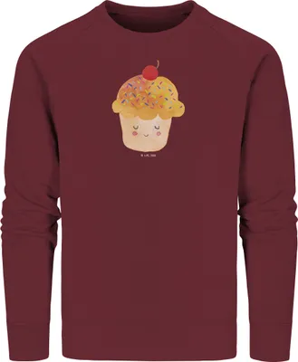 Produktbild von Mr. & Mrs. Panda Baumwoll Sweatshirt Cupcake Größe S - Burgundy - Geschenk, Küche Deko, Pullover, Wunder, Sweater, Lustige Sprüche, Pulli, Spruch, Cupcakes, Motivation