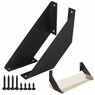 Plankbeugel 20 cm, 2 Stück, schwarz, Eisen, Heavy Duty