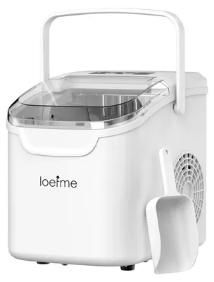 Produktbild von Eiswürfelmaschine für Zuhause - Tischgerät - 0,8 l Wassertank - 12 kg Eis/24 h - 8 Eiswürfel in 6 Min - Kugel-Eiswürfel - Selbstreinigung - Weiß