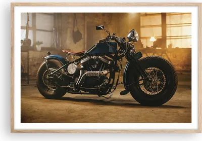 Produktbild von Gerahmtes Poster - Rahmen in heller Eiche - Motorrad Motor - 91,5x61 cm - Wand Bild - Wanddeko - Wandbilder - Kunstposter - Wandposter - Bilderrahmen - Bilder - Kunstdruck - Wandbild - P2NAA91x61-4233