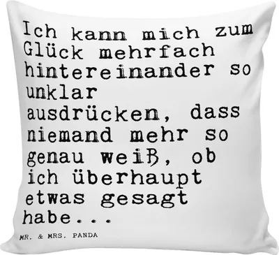 Produktbild von Mr. & Mrs. Panda Sofa Kissen Ich kann mich zum... - Weiß - Geschenk, Arbeit, Sprüche, Sofakissen, Polster, Chef, Spruch Weisheiten Zitate Lustig Weisheit Worte, für, Büro