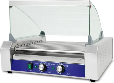 Produktbild von VERTES Gastro Hot Dog Maker aus Edelstahl, Elektrisch mit 2200W, Hot Dog Maschine mit 11 Walzen und 2 Heizzonen
