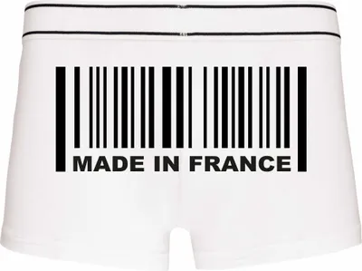 Produktbild von Boxershorts - Mann - Boxer-0041-man-white-h-L - weiß - L - hinten -  France - lustiges Motiv - Spruch - Unterwäsche - Unterhose - Freizeit - lustig