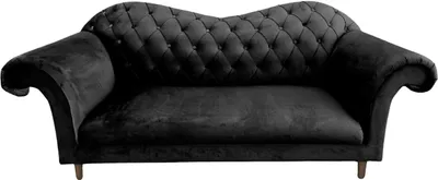 Produktbild von Ares Meble Sofa VERA - Sofa 3 Sitzer, Chesterfield Sofa, Eleganz Couch 3-Sitzer, Samt Sofa Glamour, 200x90 cm - Beine aus Walnussholz - Schwarz