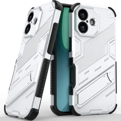 Produktbild von Armor Hülle für iPhone 17 Hybrid PC TPU Bumper Stoßfestes Schutzhülle mit Standfunktion Weiß
