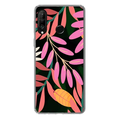 Produktbild von MuchoWow® Handyhülle Schutzhülle Hülle für Huawei P30 Lite Tropisch - Blumen - Muster Silikon Softcase Handy Hülle - Handyhülle