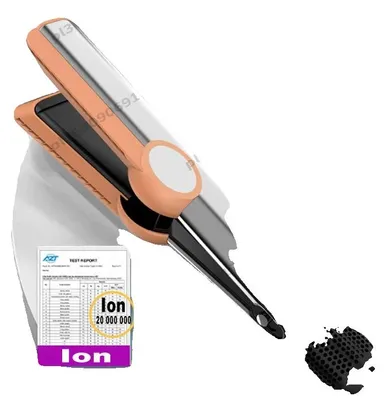 Image de Lisseur, sèche-cheveux 2-en-1, technologie aux ions négatifs, gris, prise UE
