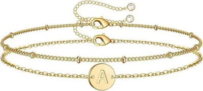 Produktbild von Doppeltes Kettchenarmband 18K Gold mit Gravur
