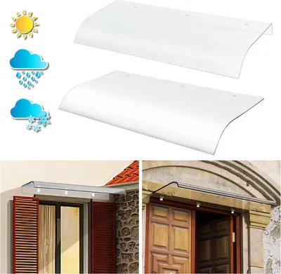 Zdjęcie produktu dla SWANEW daszek 40 x 80 cm daszek do drzwi łukowy daszek PET daszek do drzwi wejściowych daszek do drzwi wejściowych daszek do drzwi wejściowych daszek do drzwi wejściowych