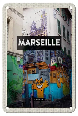 Produktbild von Blechschild Reise 12x18cm Marseille France Reiseziel Dekoration