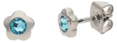 Produktbild von Boccia 05094-03 Titan-Ohrringe für Kinder Blume Türkis