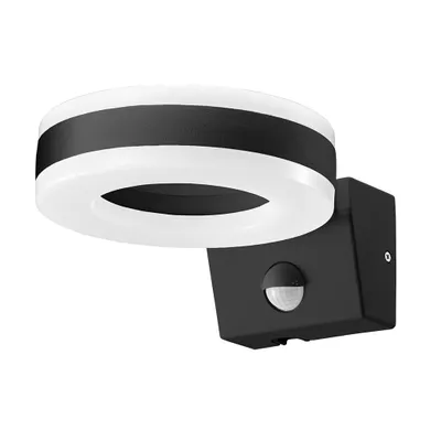Produktbild von Adviti | LED-Wandleuchte - 20W - Schwarz - Mit Bewegungsmelder - IP65 wetterfest