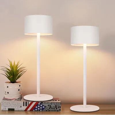 Produktbild von ZMH LED Tischlampe Kabellos 2ER Touch Dimmbar Tischleuchte mit 3 Farbtemperaturen Höhenverstellbar USB Aufladbar Akku Tragbare Wasserdichte Tischlampe für Indoor Outdoor Esszimmer Schlafzimmer