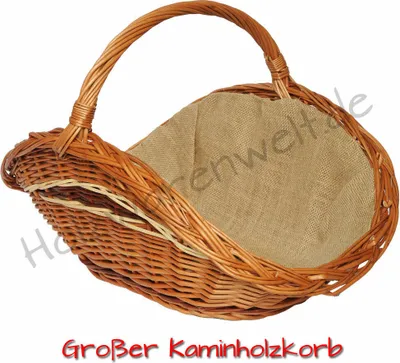 Produktbild von YULKA Kaminholzkorb Jute Kamin Weide Brennholzkorb Kaminkorb Tragekorb L 66 B 44 H 28/42