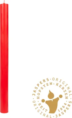 Produktbild von Flachkopf durchgefärbte Stabkerzen Rot 290 x Ø 21 mm, 1 Stück