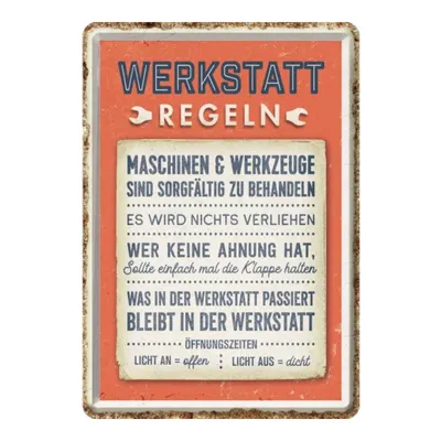 Produktbild von Nostalgic-Art - Blechpostkarte - Werkstattregeln