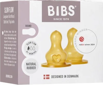 Productafbeelding van Bibs Slow Flow 0+ Maanden Flessenspenen (2 stuks)