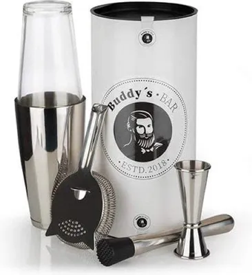 Produktbild von Famanu Boston Bar-Set 700 ml - Cocktailshaker, Barmaß, Stamper, Barzeef, Edelstahl