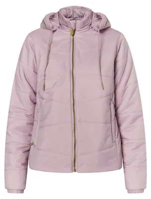 Produktbild von Lila Damen Übergangsjacke Größe S, leicht wattiert, tailliert, mit abnehmbarer Kapuze