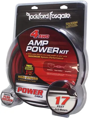 Zdjęcie produktu dla Zestaw kabli Rockford Fosgate RFK4 4 AWG 21,1 mm²