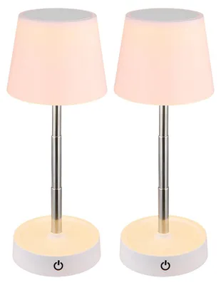 Immagine prodotto di set di 2 lampade da tavolo a LED, bianche, touch dimmer, regolabili in altezza, H 28 cm