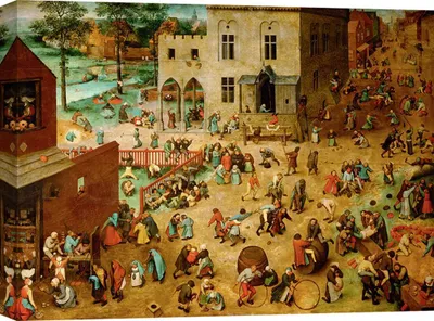Obrázok produktu pre Umelecká tlač na plátne - Pieter Bruegel starší, Detské hry - 70x50 cm