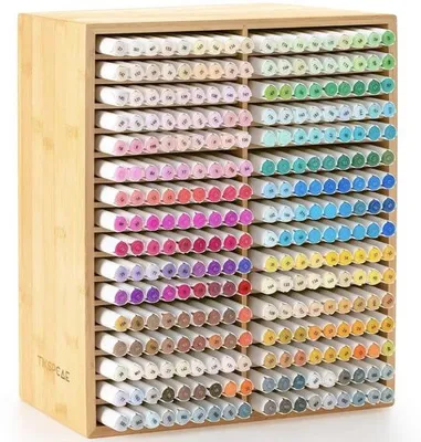 Produktbild von Büro Organizer für Stifte und Pinsel aus Holz und Bambus, 288 Fächer, für Bürobedarf und Schreibtischorganisation