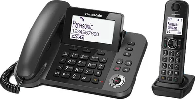 Produktbild von Panasonic KX-TGF320E Czarny bezprzewodowy telefon DECT z 2 słuchawkami i automatyczną sekretarką