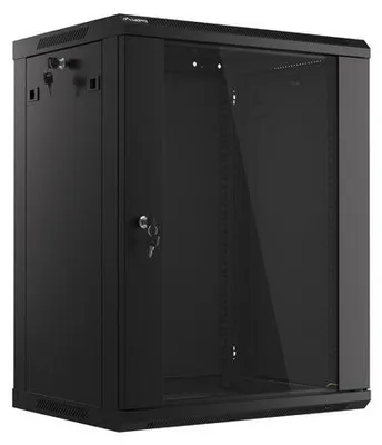 Image de Lanberg Rack Wandschrank 19" 15U/600X450 Glastür schwarz