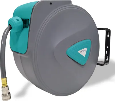 Zdjęcie produktu dla UISEBRT Zwijacz węża sprężonego powietrza 20 m Automatyczne złącze 1/4'' Zwijacz węża Uchwyt ścienny na wąż Zwijacz węża Automatyczny Szary