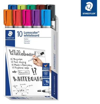 Produktbild von STAEDTLER Lumocolor 351 - Marker - für Glas, Whiteboard, Porzellan - gemischte Farben - 2 mm (Packung mit 10)