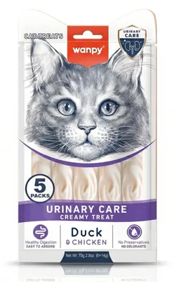 Produktbild von WANPY für Katzen: Functional Creamy Treats Urinary Care Ente & Huhn 70 g