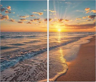 Produktbild von Spritzschutz Herdabdeckplatte Schneidebrett aus Glas Sonnenaufgang Meer 2-Teilig (60x52cm)