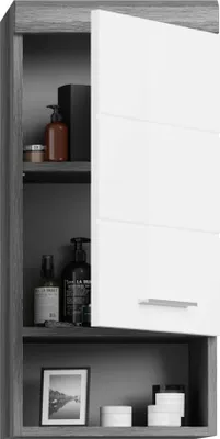 Produktbild von Scout Badschrank wandhängend 1 Tür, 1 Ablage Hochglanz weiß,rauchfarbenen.