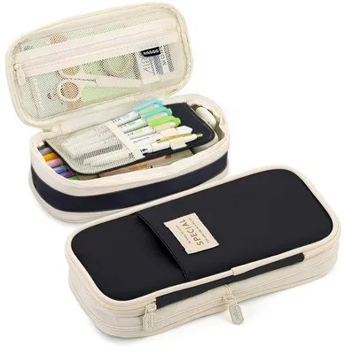Produktbild von Schwarzes Mädchen-Etui mit Reißverschluss für Schule und Büro