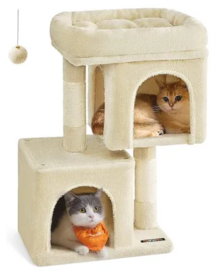 Productafbeelding van Kartonnen krabpal voor katten – Krabpal – Klimstructuur – Spaanplaat – Pluizen – Sisaltouw – 40 x 30 x 67 cm