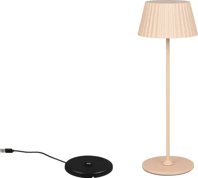 Image de Lampe de table LED, métal, sable, rechargeable sans fil, H 39,1 cm