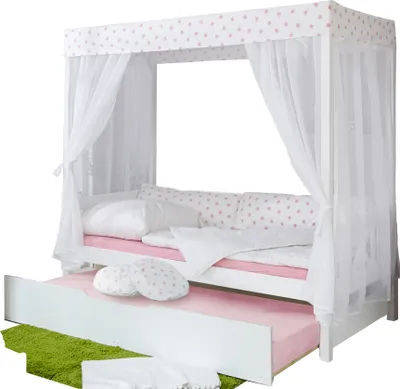 Produktbild von Himmelbett Marianne inkl. Tüll-Set Weiß Rosa