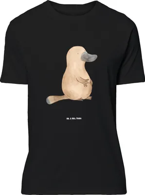 Produktbild von Mr. & Mrs. Panda Größe M T-Shirt Schnabeltier Mut - Schwarz - Geschenk, Motivation, Büro, Herren, Meer, Shirt, Arbeit, Neustart, Tshirt, mit Spruch