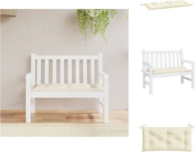 Immagine prodotto di vidaXL Cuscino per panchina da giardino bianco crema 100x50x7 cm Tessuto Oxford - Cuscino per seduta