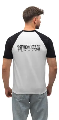 Produktbild von Spreadshirt Munich München Deutschland Streetwear College Herren Baseball Shirt, S, Weiß/Schwarz