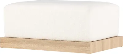 Image de FURNLUX Pouf Ivy White Und Oak 100cm / Hauptfarbe : Weiß / Abmessungen : 100 x 70 x 45 cm