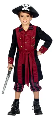 Image de Costume de pirate rouge bordeaux pour garçon