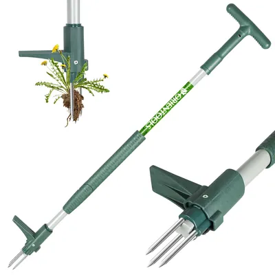 Unkrautstecher Stand Up, 3 Klauen, 100 cm Griff, Stahl