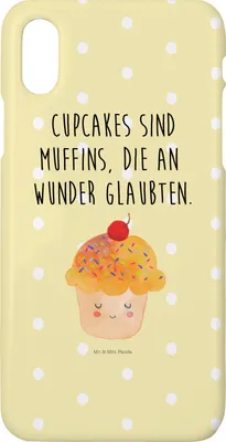 Produktbild von Mr. & Mrs. Panda Iphone 10 Handyhülle Cupcake - Gelb Pastell - Geschenk, Motivation Sprüche, Hülle, Küche Spruch, X, Muffin, Wunder, Cupcakes, Deko, Lustige, Handy, Cover